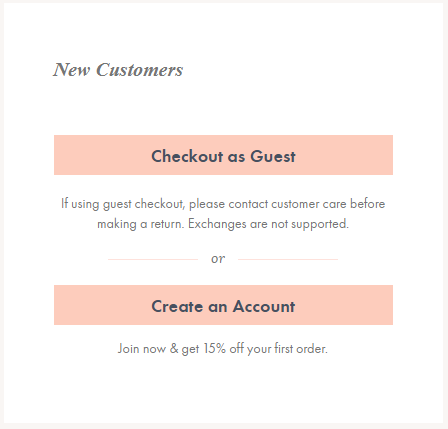 The fourth tactic is as simple as enabling guest checkout. 