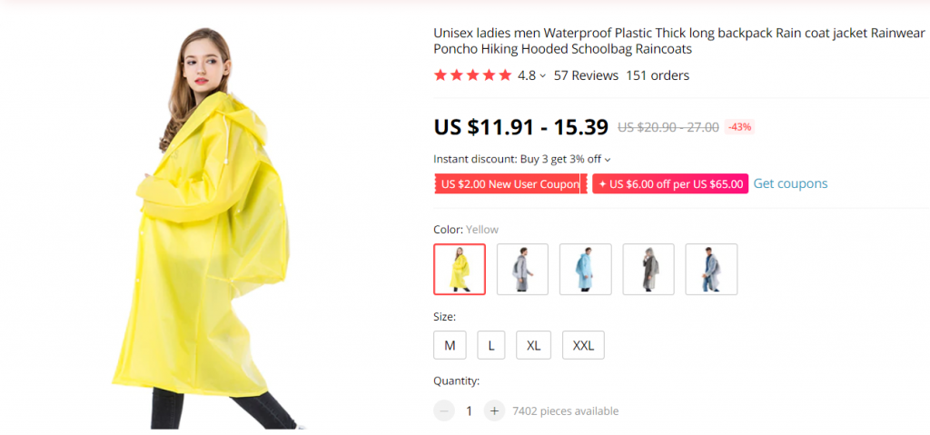 Raincoat with backpack protection