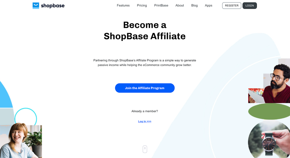 Create an affiliate account with ShopBase